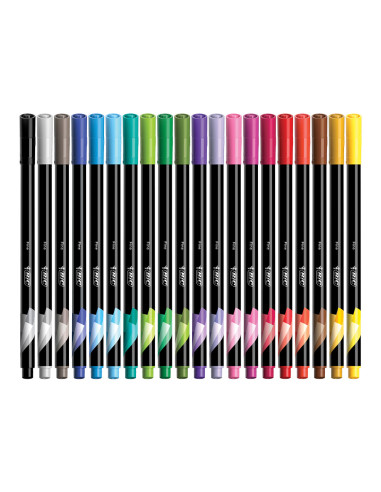 Rotulador bic intensity fine punta de fibra 0,4 mm expositor 192 unidades colores surtidos 160x130x345 mm