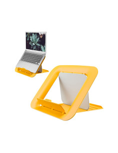 Soporte para portatil leitz ergo cosy ajustable 4 alturas color amarillo 310x50x247 mm