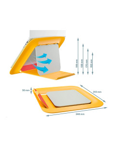 Soporte para portatil leitz ergo cosy ajustable 4 alturas color amarillo 310x50x247 mm 2