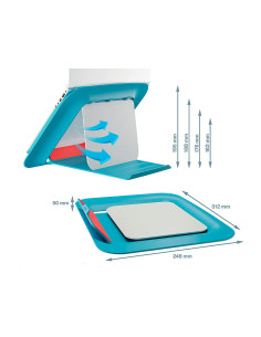 Soporte para portatil leitz ergo cosy ajustable 4 alturas color azul 310x50x247 mm 2