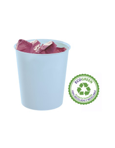 Papelera plastico archivo 2000 ecogreen 100% reciclada 18 litros color azul pastel 2