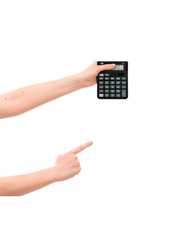 Calculadora liderpapel sobremesa xf26 12 digitos solar y pilas 127x105x24 mm color negro