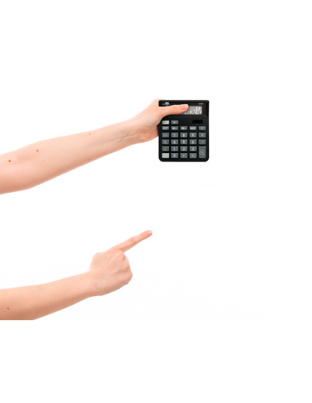 Calculadora liderpapel sobremesa xf26 12 digitos solar y pilas 127x105x24 mm color negro