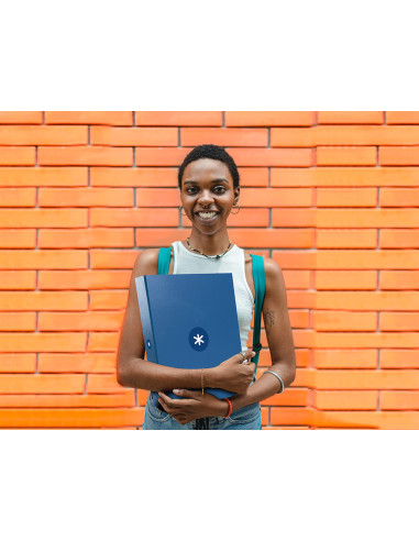 Carpeta 4 anillas 40 mm mixtas antartik a4 forrada color azul marino