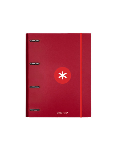Carpeta con recambio antartik a4 cuadro 5mm forrada 4 anillas 25mm redondas color frambuesa