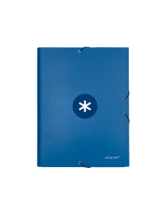 Carpeta antartik gomas a4 3 solapas carton forrado azul oscuro 2