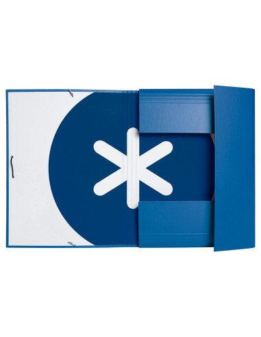 Carpeta antartik gomas a4 3 solapas carton forrado azul oscuro
