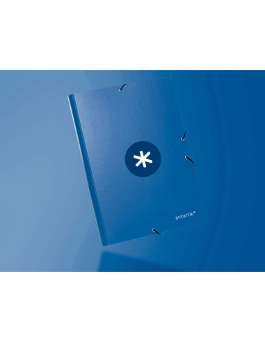 Carpeta antartik gomas a4 3 solapas carton forrado azul oscuro