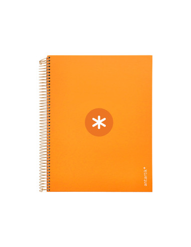 Cuaderno espiral a4 micro antartik tapa forrada 120h 90 gr horizontal 5 bandas 4 taladros color mostaza