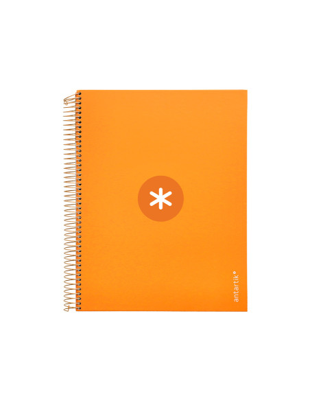 Cuaderno espiral a4 micro antartik tapa forrada 120h 90 gr horizontal 5 bandas 4 taladros color mostaza