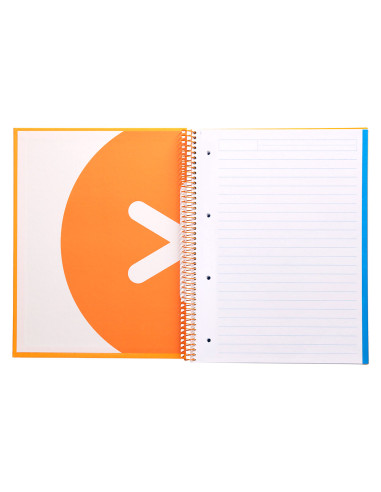 Cuaderno espiral a4 micro antartik tapa forrada 120h 90 gr horizontal 5 bandas 4 taladros color mostaza