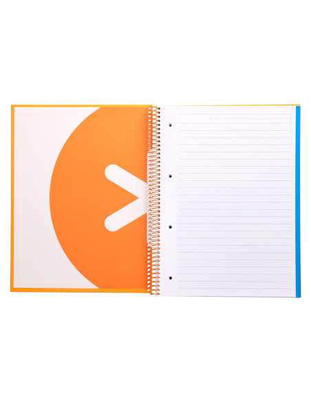 Cuaderno espiral a4 micro antartik tapa forrada 120h 90 gr horizontal 5 bandas 4 taladros color mostaza