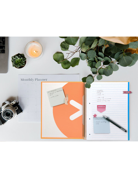 Cuaderno espiral a4 micro antartik tapa forrada 120h 90 gr horizontal 5 bandas 4 taladros color mostaza