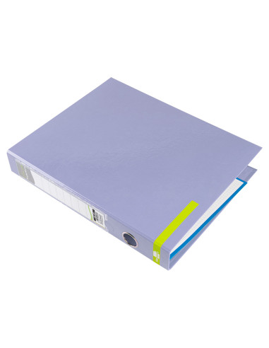 Carpeta de 2 anillas 25 mm mixtas liderpapel a4 forrado color system con ollao y tarjetero lavanda