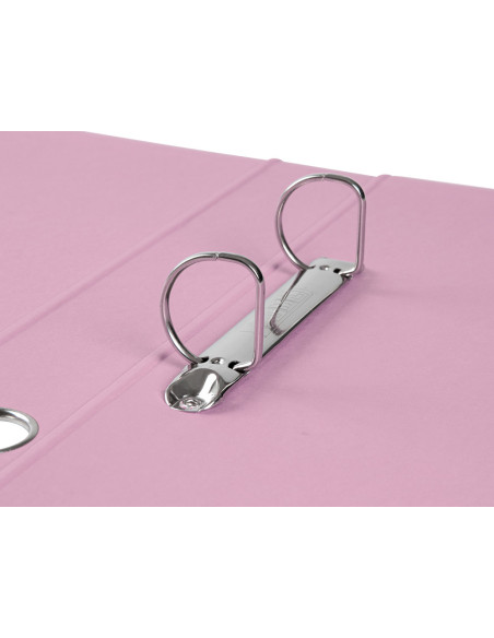 Carpeta de 2 anillas 25 mm mixtas liderpapel a4 forrado color system con ollao y tarjetero rosa