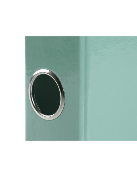 Carpeta de 2 anillas 25 mm mixtas liderpapel a4 forrado color system con ollao y tarjetero menta
