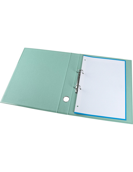 Carpeta de 2 anillas 25 mm mixtas liderpapel a4 forrado color system con ollao y tarjetero menta