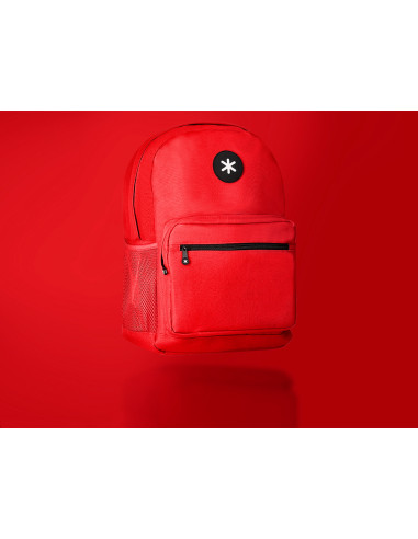 Cartera antartik mochila con asa y bolsillo frontal concremallera color rojo 320x140x430 mm