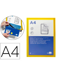Marco porta anuncios liderpapel magnetico din a4 dorso adhesivo removible color amarillo
