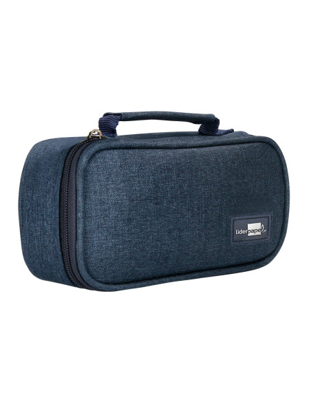 Bolso escolar portatodo liderpapel ovalado con organizador interior pizarra y asa 1 cremallera surtidos