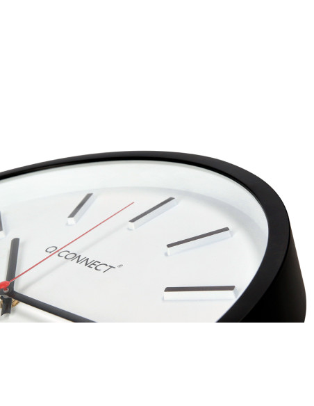 Reloj q-connect de pared de plastico redondo 34,4 cm movimiento silencioso color negro
