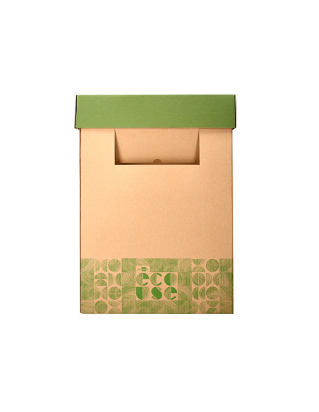 Contenedor papelera reciclaje liderpapel ecouse carton 100% reciclado y reciclable 70 litros 450x350x650 mm