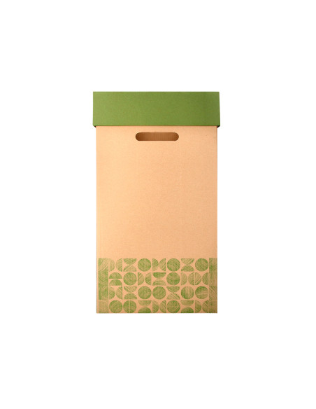 Contenedor papelera reciclaje liderpapel ecouse carton 100% reciclado y reciclable 70 litros 450x350x650 mm