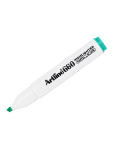 Rotulador artline fluorescente ek-660 verde pastel punta biselada 2