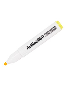 Rotulador artline fluorescente ek-660 amarillo pastel punta biselada 2