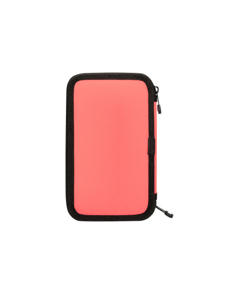 Plumier escolar antartik doble cremallera color coral 28 piezas