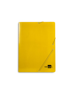 Carpeta liderpapel gomas folio 3 solapas carton plastificado color amarillo 2