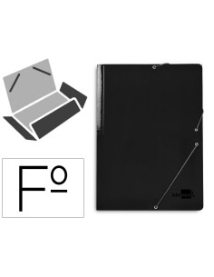 Carpeta liderpapel gomas tres solapas carton plastificado folio color negro
