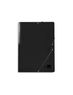 Carpeta liderpapel gomas folio 3 solapas carton plastificado color negro 2
