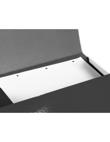 Carpeta liderpapel gomas folio 3 solapas carton plastificado color negro