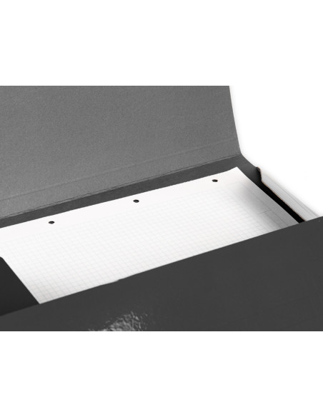Carpeta liderpapel gomas folio 3 solapas carton plastificado color negro