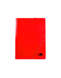 Carpeta liderpapel gomas folio 3 solapas carton plastificado color rojo 2