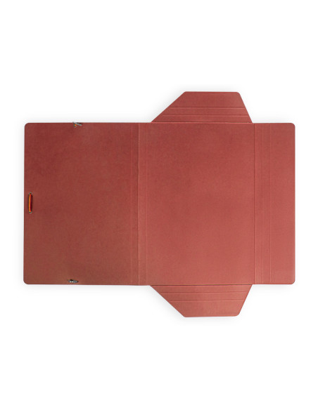 Carpeta liderpapel gomas folio 3 solapas carton plastificado color rojo