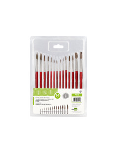 Pinceles acuarela liderpapel virola cromada pelo engomado blister de 14 unidades surtidas 2