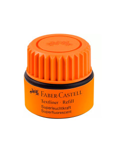 Tinta rotulador faber castell textliner fluorescente 1549 con sistema capilar color naranja bote 30 ml 2