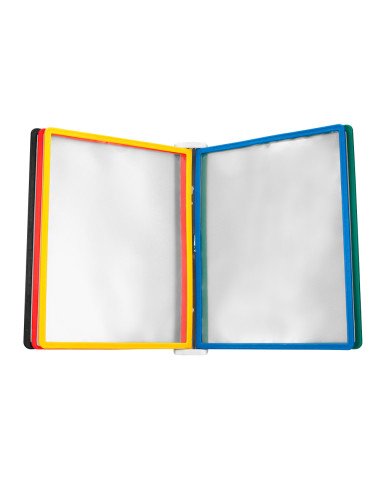 Portacatalogo de pared plastico liderpapel con 10 fundas din a4 colores surtidos