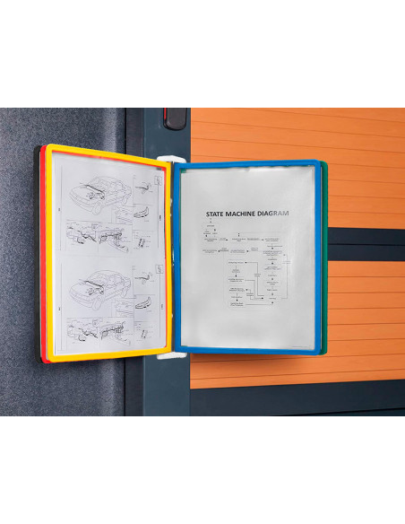 Portacatalogo de pared plastico liderpapel con 10 fundas din a4 colores surtidos