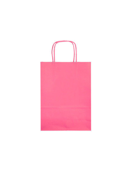 Bolsa papel q-connect celulosa rosa s con asa retorcida 240x320x10 mm