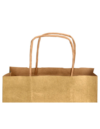 Bolsa papel q-connect kraft oro l con asa retorcida 320x400x14 mm