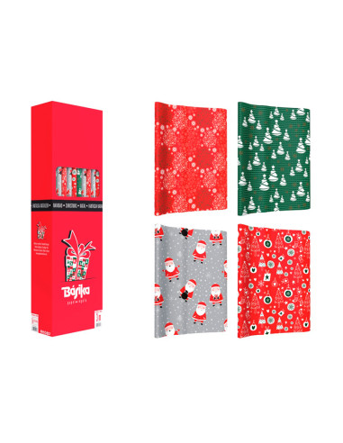 Papel de regalo basika navidad rollo ancho 1 mt longitud 3 m modelos surtidos gramaje 50 gr