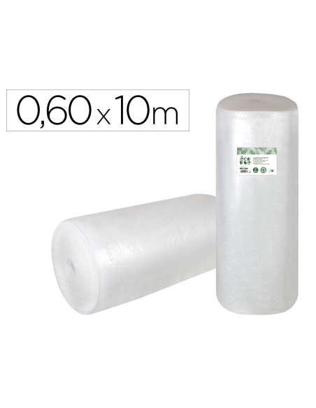 Plastico burbuja liderpapel ecouse 0.60x10m 30% de plastico reciclado