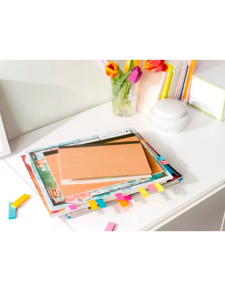 Bloc de notas adhesivas quita y pon post-it mininotas energetic colour 15 x 50 mm 50 hojas pack de 5 unidades