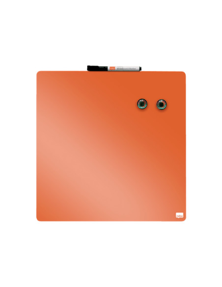 Pizarra nobo magnetica para el hogar color naranja 360x360 mm