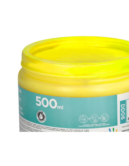 Pintura dedos liderpapel tarrina de 500 ml amarillo