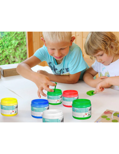 Pintura dedos liderpapel tarrina de 500 ml amarillo