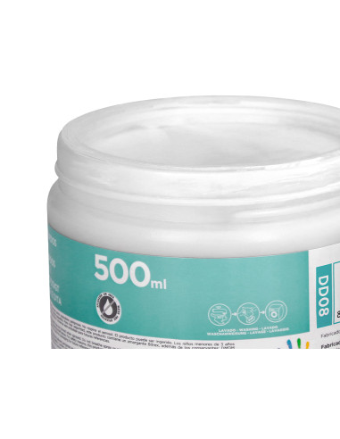Pintura dedos liderpapel tarrina de 500 ml blanco